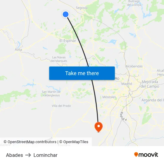 Abades to Lominchar map