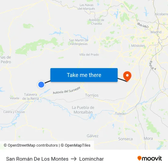 San Román De Los Montes to Lominchar map