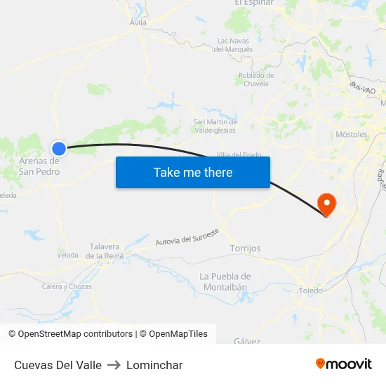 Cuevas Del Valle to Lominchar map