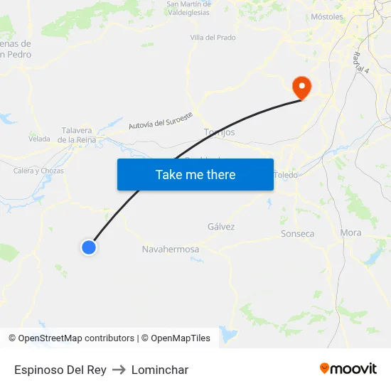 Espinoso Del Rey to Lominchar map