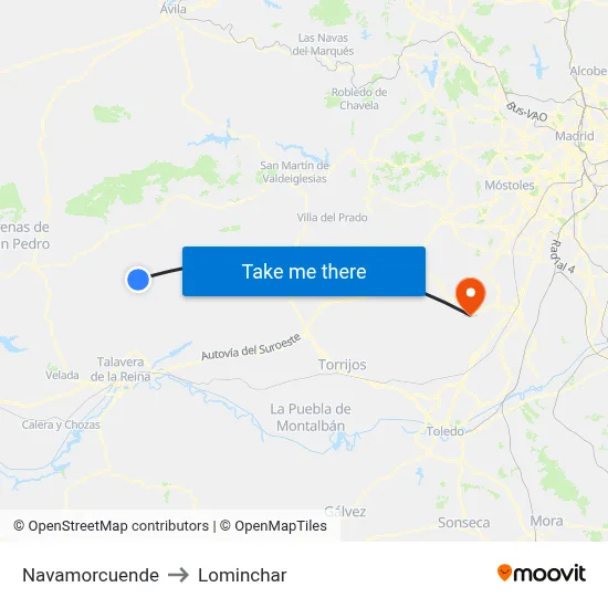 Navamorcuende to Lominchar map