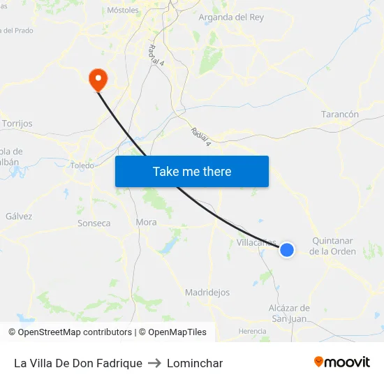 La Villa De Don Fadrique to Lominchar map