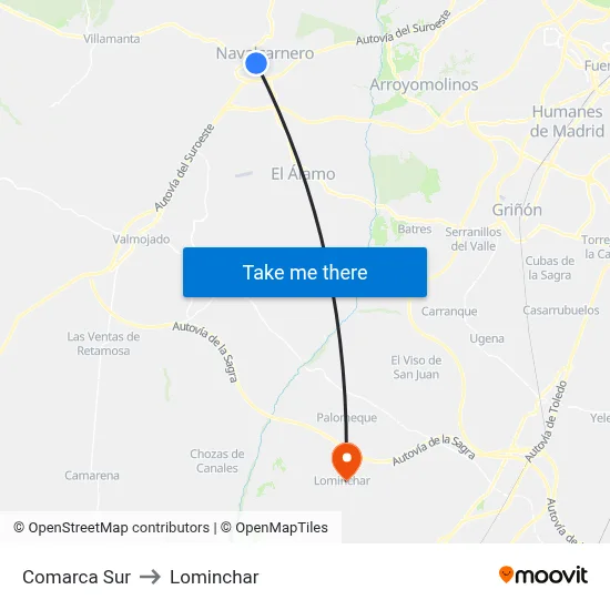 Comarca Sur to Lominchar map
