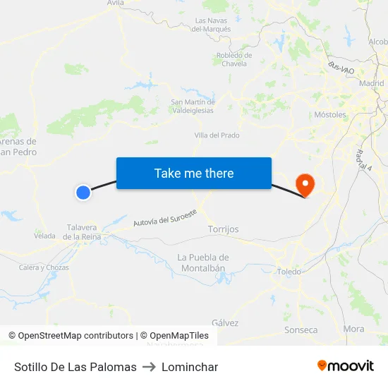 Sotillo De Las Palomas to Lominchar map
