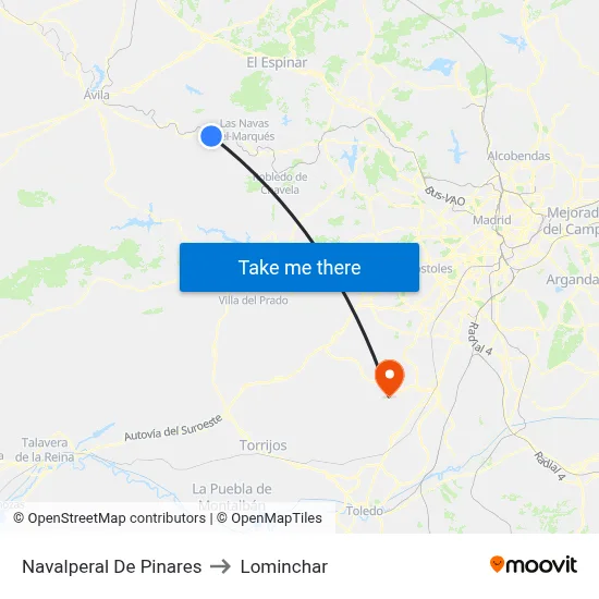 Navalperal De Pinares to Lominchar map
