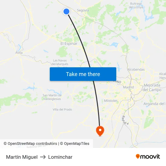 Martín Miguel to Lominchar map