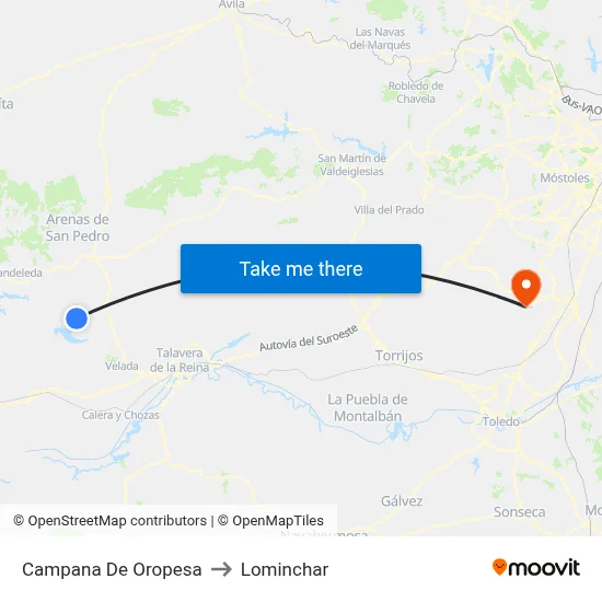 Campana De Oropesa to Lominchar map