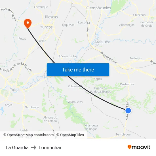 La Guardia to Lominchar map