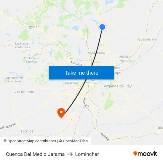 Cuenca Del Medio Jarama to Lominchar map