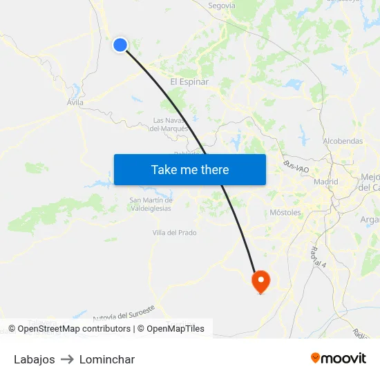 Labajos to Lominchar map