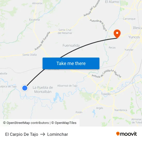 El Carpio De Tajo to Lominchar map