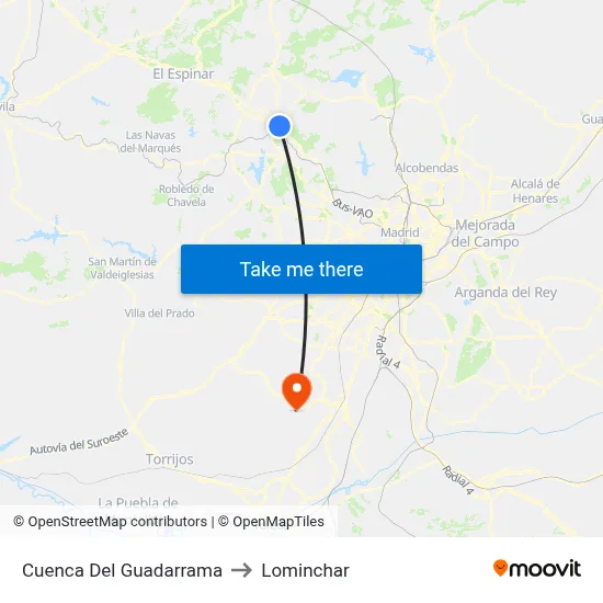 Cuenca Del Guadarrama to Lominchar map