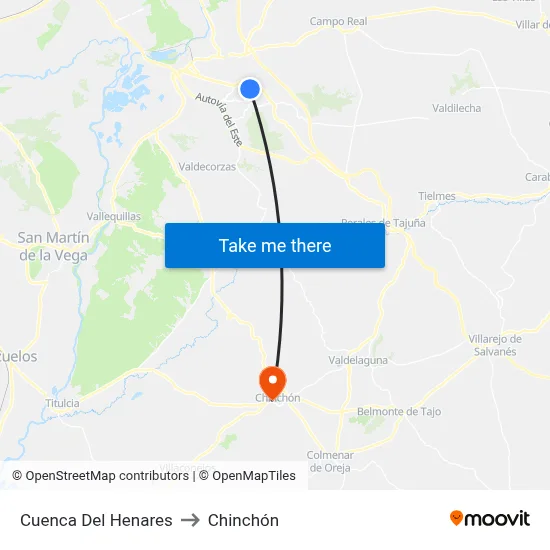 Cuenca Del Henares to Chinchón map