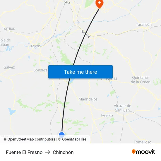 Fuente El Fresno to Chinchón map