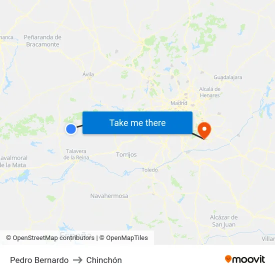 Pedro Bernardo to Chinchón map