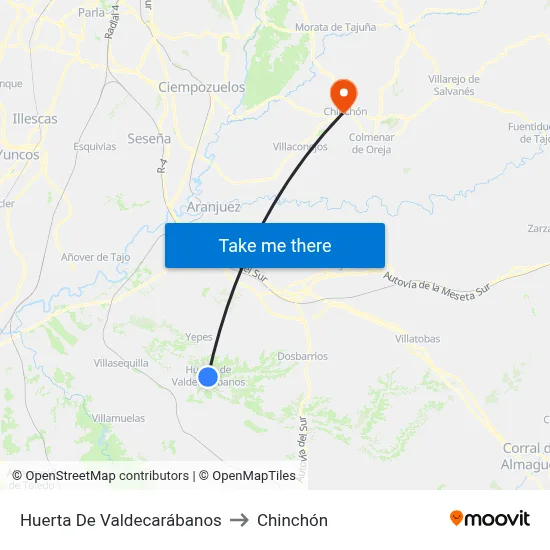 Huerta De Valdecarábanos to Chinchón map