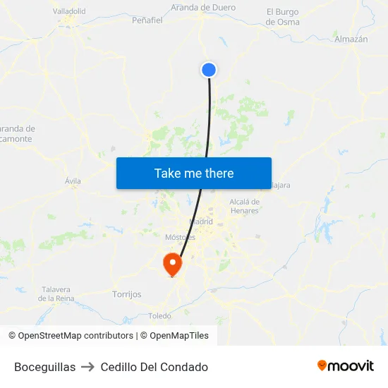 Boceguillas to Cedillo Del Condado map