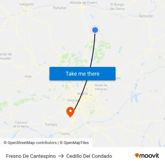 Fresno De Cantespino to Cedillo Del Condado map