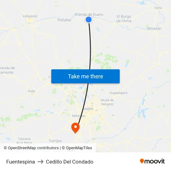 Fuentespina to Cedillo Del Condado map