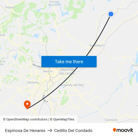 Espinosa De Henares to Cedillo Del Condado map