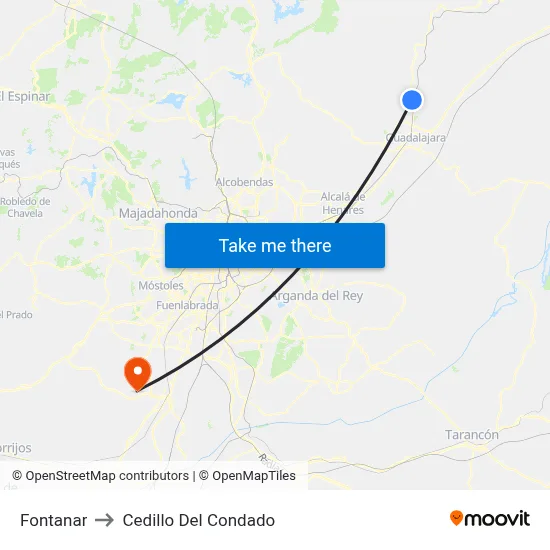 Fontanar to Cedillo Del Condado map