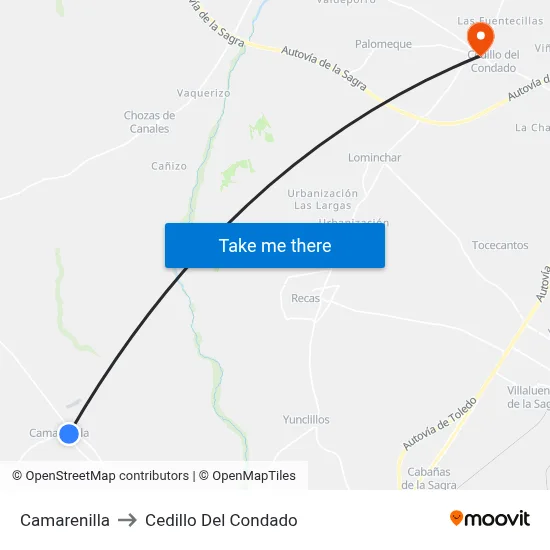 Camarenilla to Cedillo Del Condado map