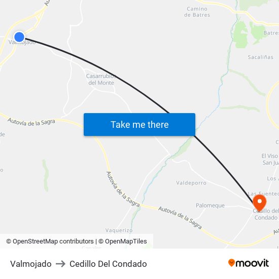 Valmojado to Cedillo Del Condado map