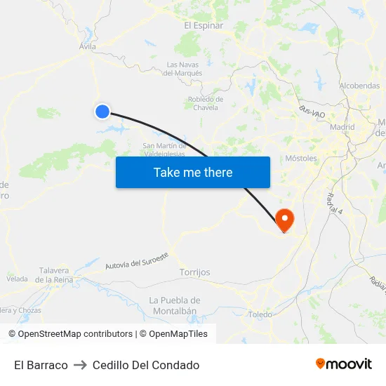 El Barraco to Cedillo Del Condado map