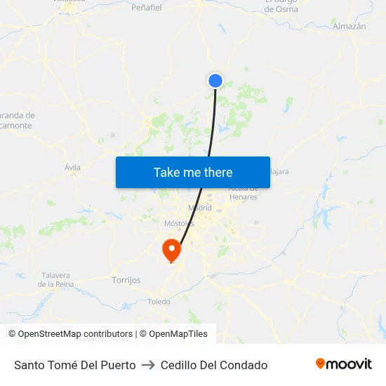Santo Tomé Del Puerto to Cedillo Del Condado map