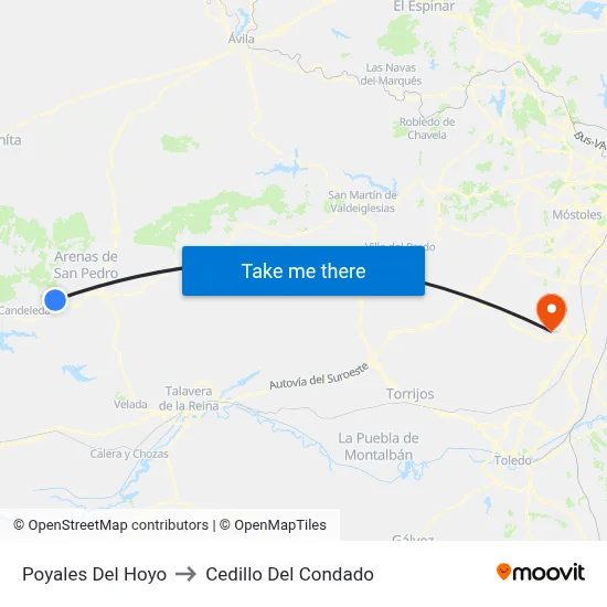 Poyales Del Hoyo to Cedillo Del Condado map