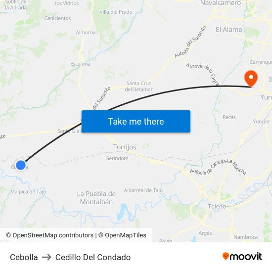 Cebolla to Cedillo Del Condado map