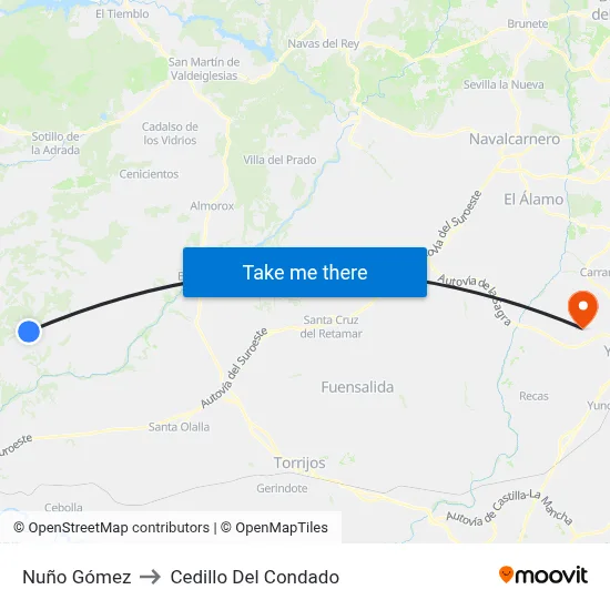 Nuño Gómez to Cedillo Del Condado map