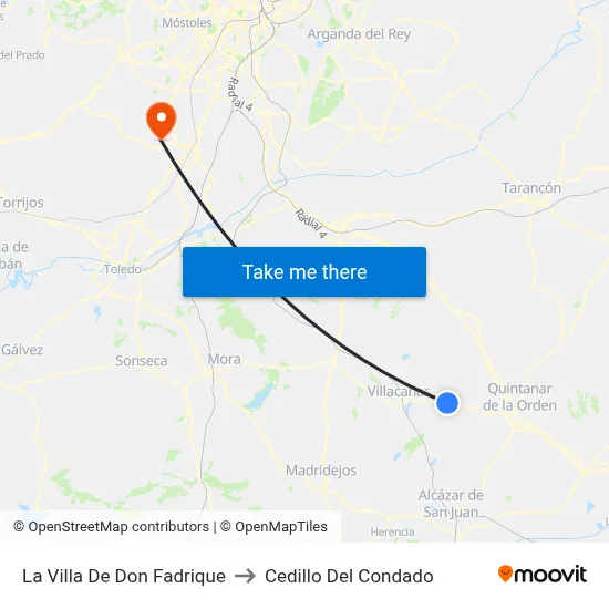 La Villa De Don Fadrique to Cedillo Del Condado map