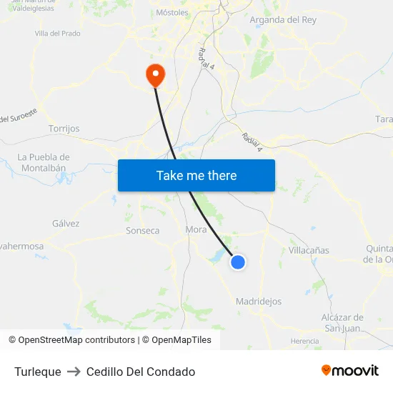 Turleque to Cedillo Del Condado map