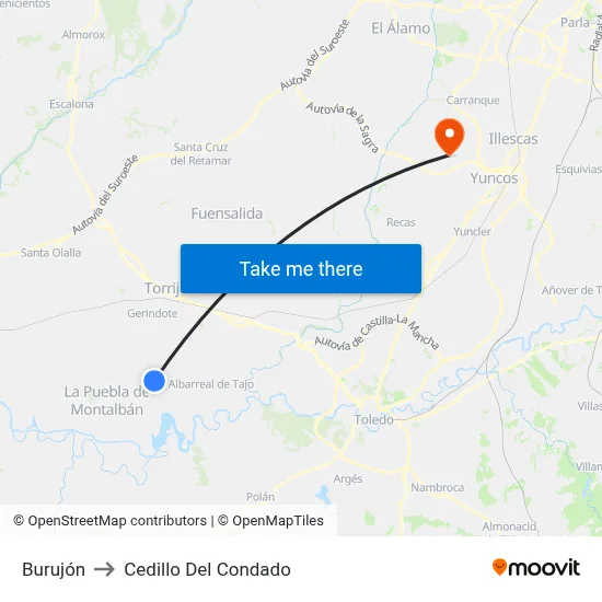 Burujón to Cedillo Del Condado map