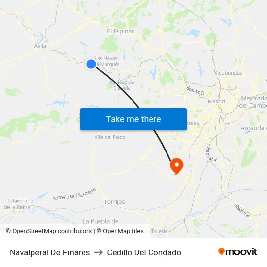Navalperal De Pinares to Cedillo Del Condado map