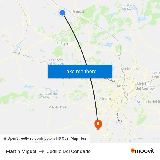Martín Miguel to Cedillo Del Condado map