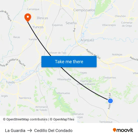 La Guardia to Cedillo Del Condado map