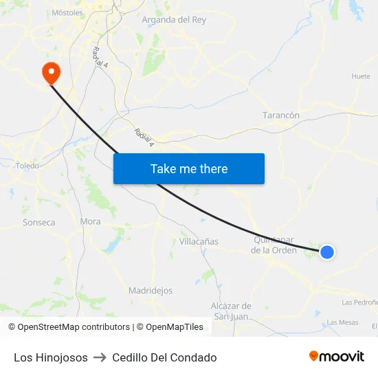 Los Hinojosos to Cedillo Del Condado map