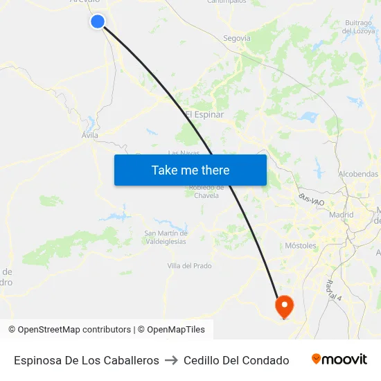 Espinosa De Los Caballeros to Cedillo Del Condado map