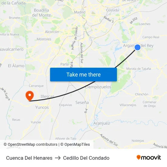 Cuenca Del Henares to Cedillo Del Condado map