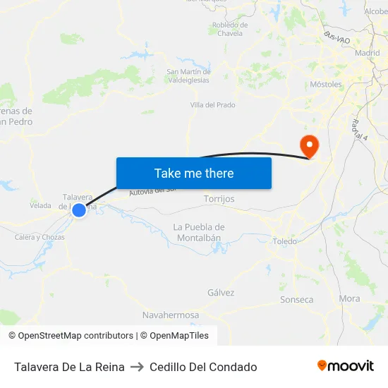 Talavera De La Reina to Cedillo Del Condado map