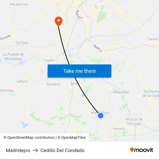 Madridejos to Cedillo Del Condado map