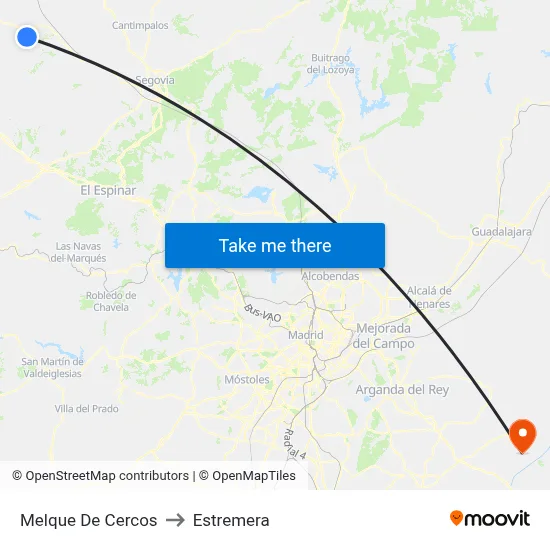 Melque De Cercos to Estremera map