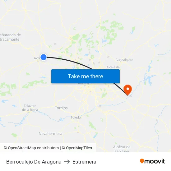 Berrocalejo De Aragona to Estremera map
