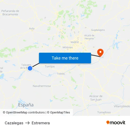 Cazalegas to Estremera map