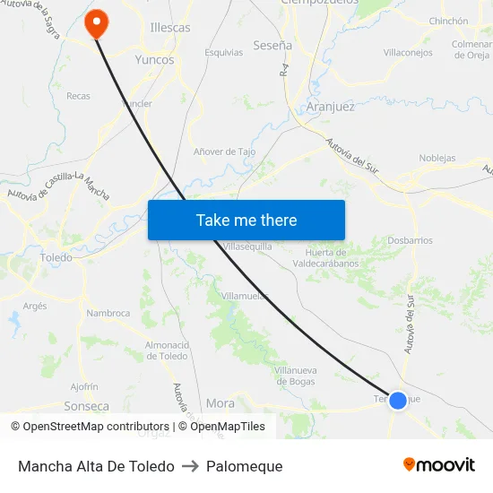 Mancha Alta De Toledo to Palomeque map