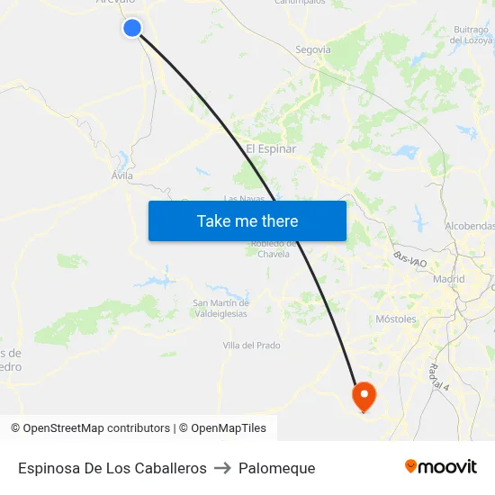 Espinosa De Los Caballeros to Palomeque map