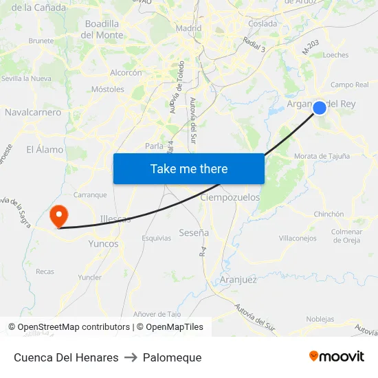 Cuenca Del Henares to Palomeque map