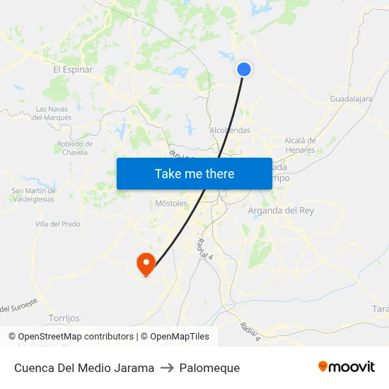 Cuenca Del Medio Jarama to Palomeque map